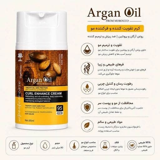 کرم مو تقویت کننده برند Argan Oil مناسب برای انواع مو حجم 80 میلی لیتر